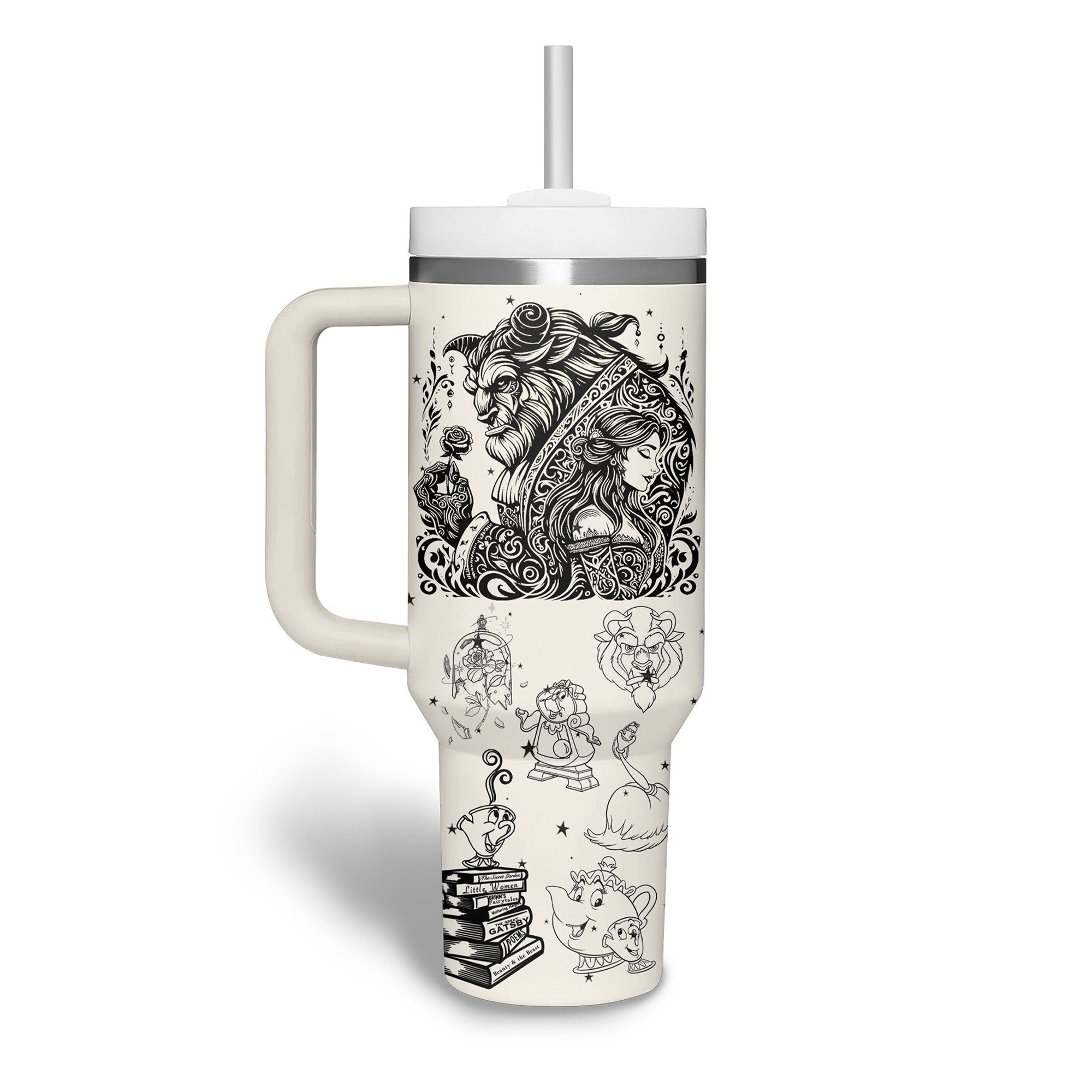 Beauty And The Beast Movies Custom Stanley Cup 40 oz 30 oz Tumbler With Handle