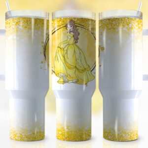 Belle Beauty And The Beast Disney Cartoon Custom Stanley Cup 40 oz 30 oz Tumbler With Handle