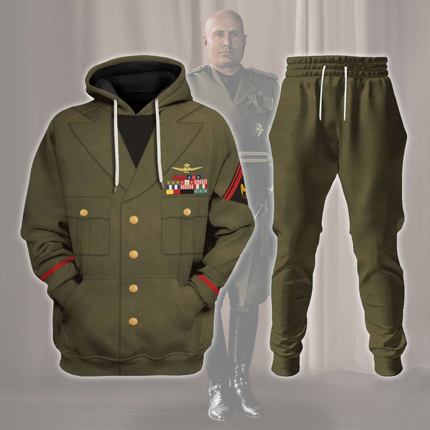 Benitoo Mussolinii Costume Hoodie Sweatshirt T-Shirt Sweatpants Tracksuit - Stormmerch Exclusive