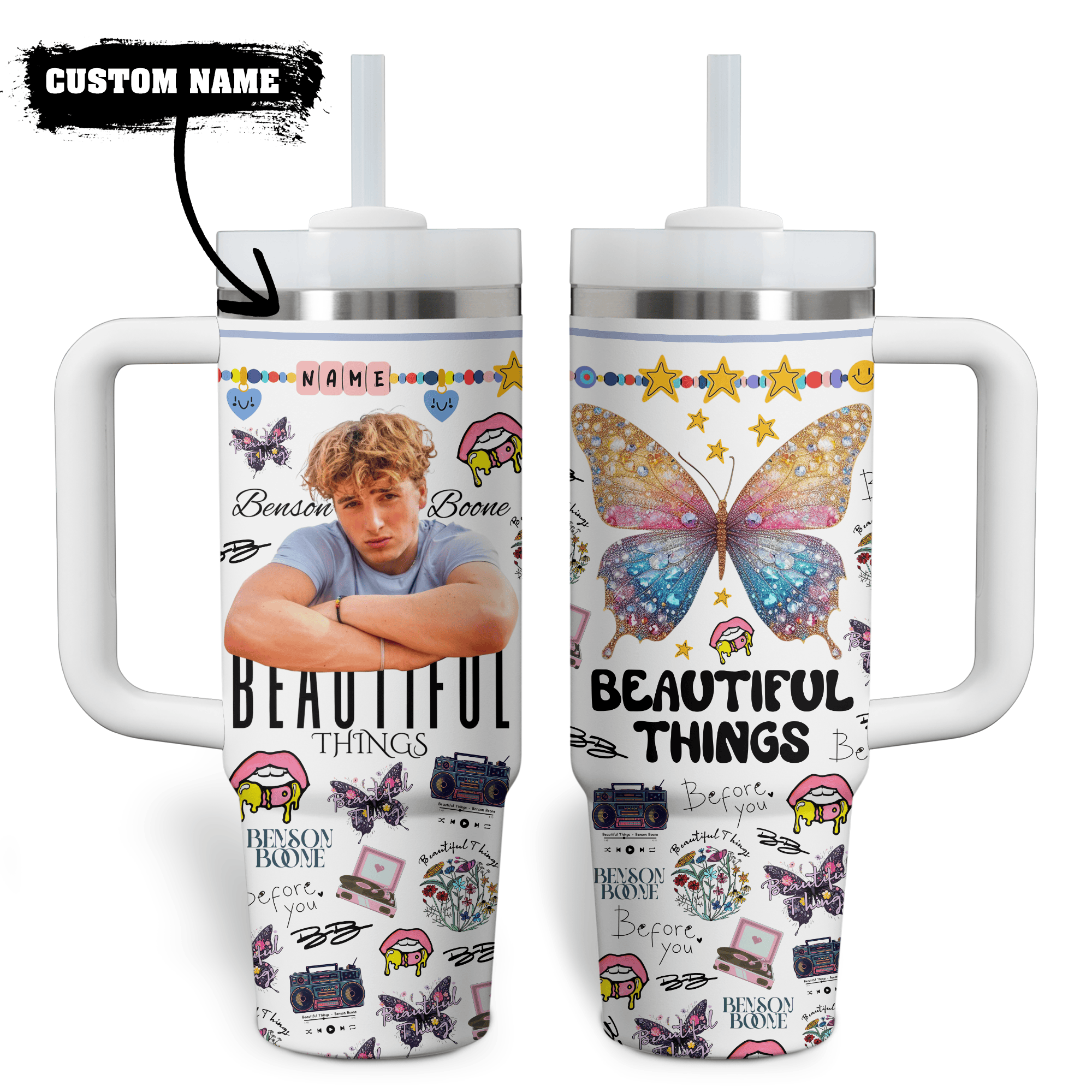Benson Boone Music Custom Stanley Cup 40 oz 30 oz Tumbler With Handle