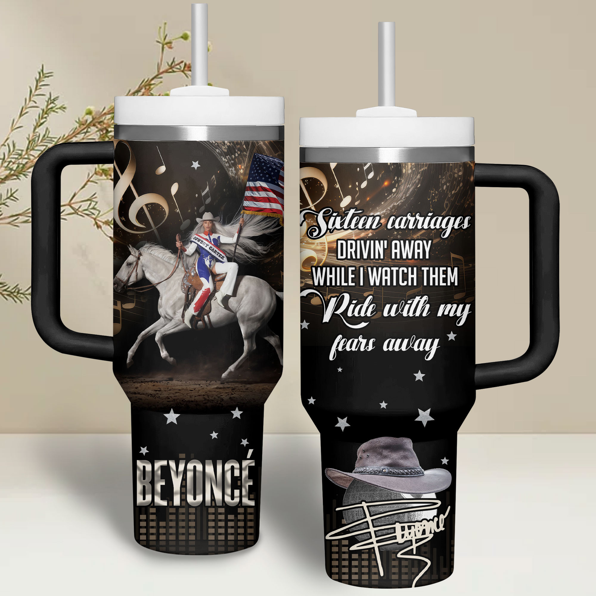 Beyonce Music Custom Stanley Cup 40 oz 30 oz Tumbler With Handle