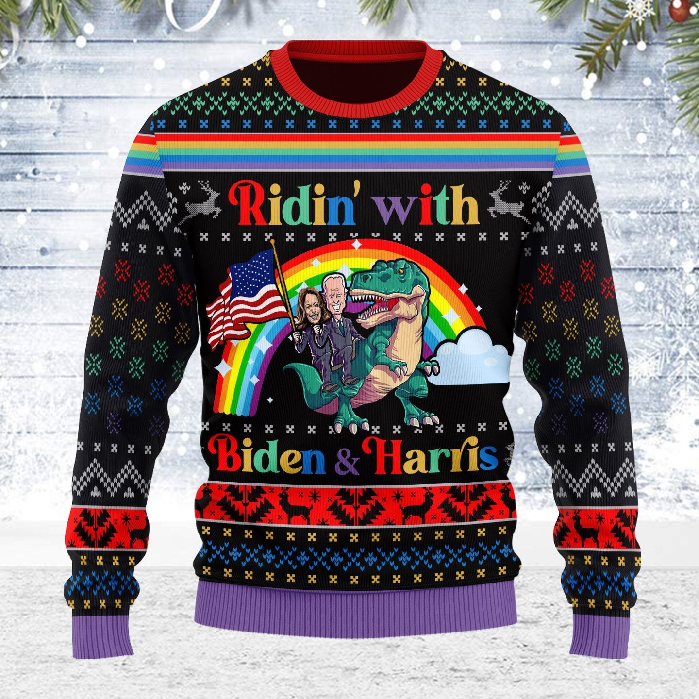 Biden And Harris LGBT Ugly Christmas Sweater - Stormmerch Exclusive
