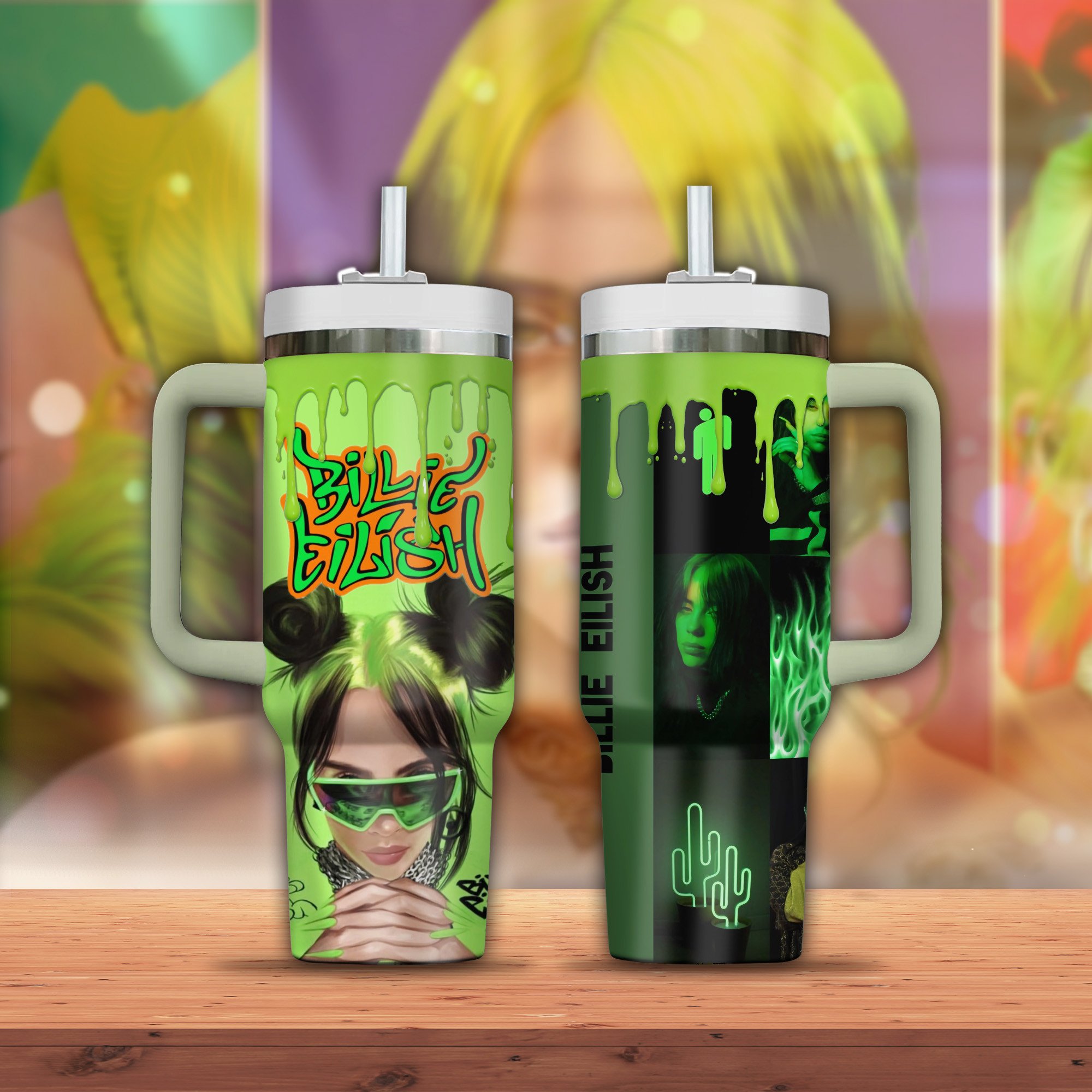 Billie Eilish Music Custom Stanley Cup 40 oz 30 oz Tumbler With Handle