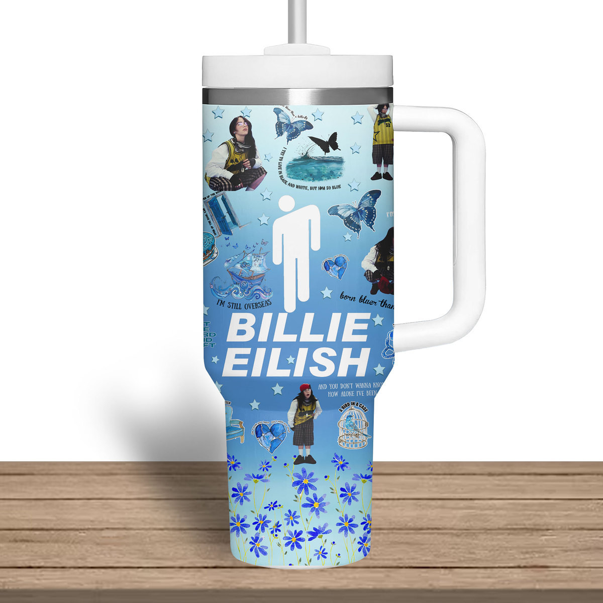 Billie Eilish Music Custom Stanley Cup 40 oz 30 oz Tumbler With Handle
