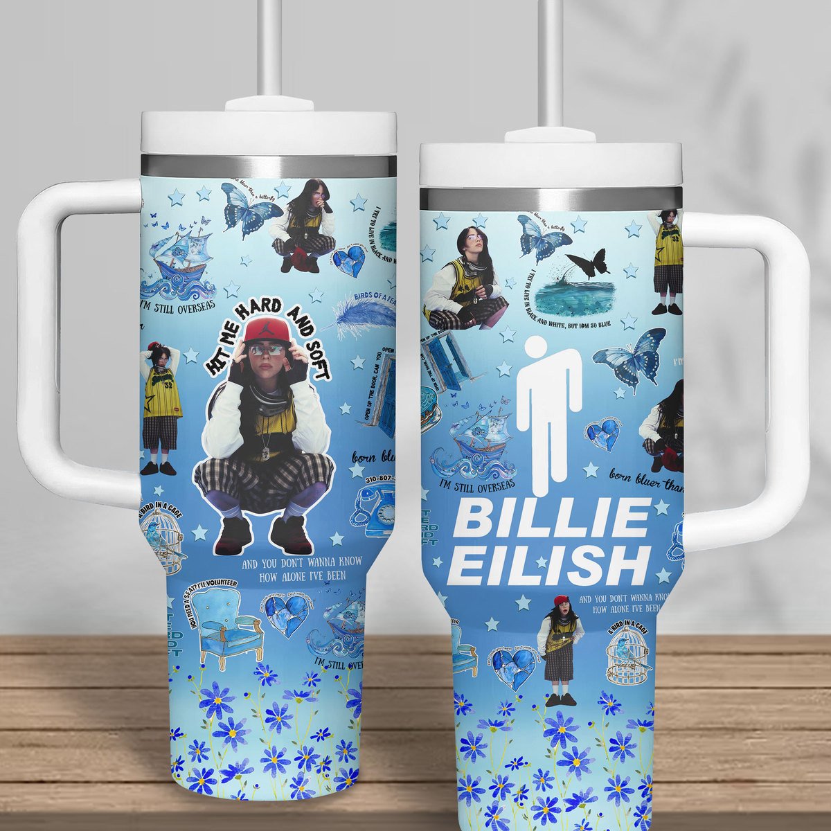 Billie Eilish Music Custom Stanley Cup 40 oz 30 oz Tumbler With Handle