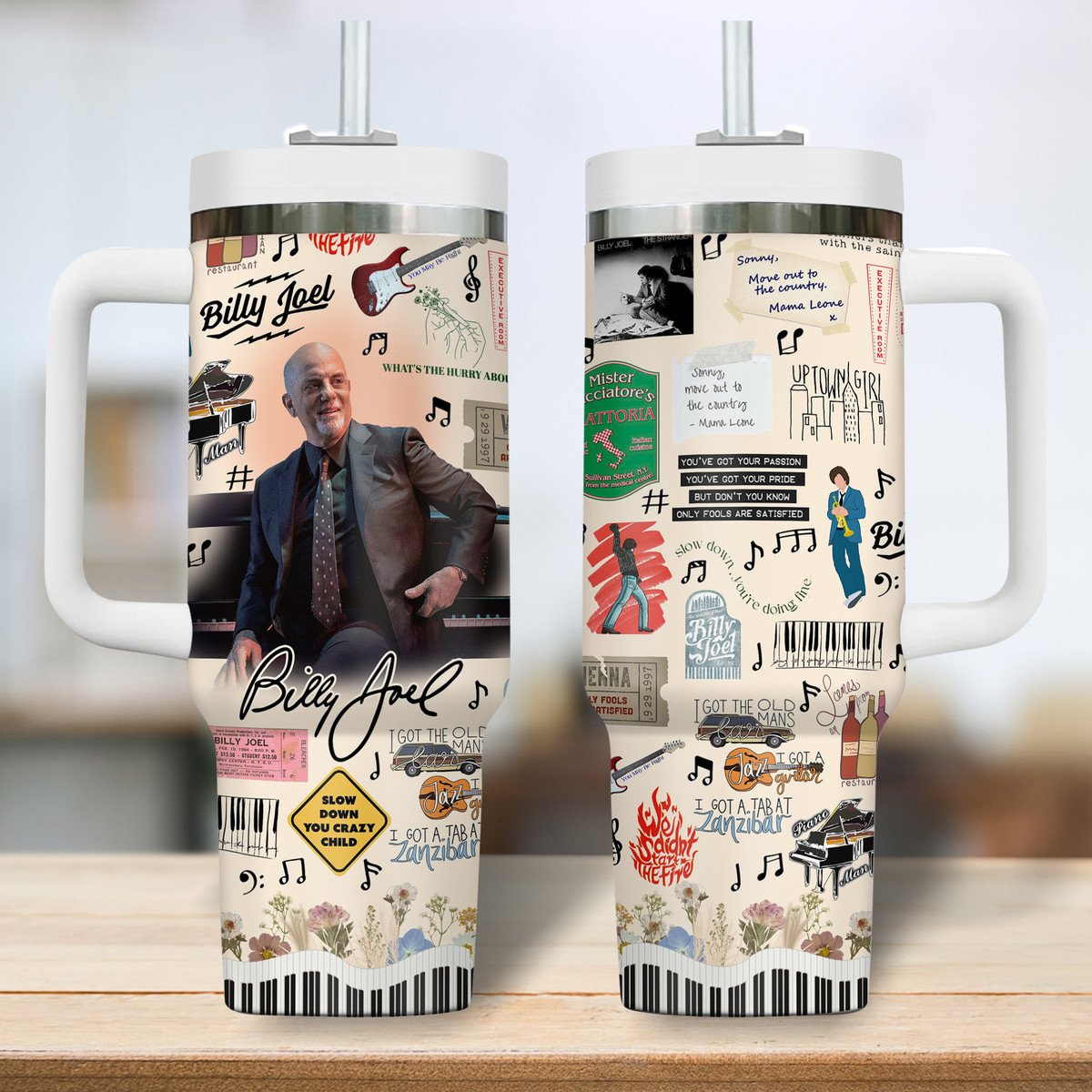 Billy Joel Music Custom Stanley Cup 40 oz 30 oz Tumbler With Handle