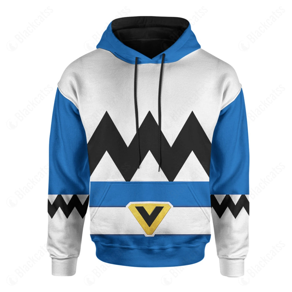 Blue Power Rangers Lost Galaxy Costume Hoodie Sweatshirt T-Shirt Sweatpants Tracksuit - Stormmerch Exclusive