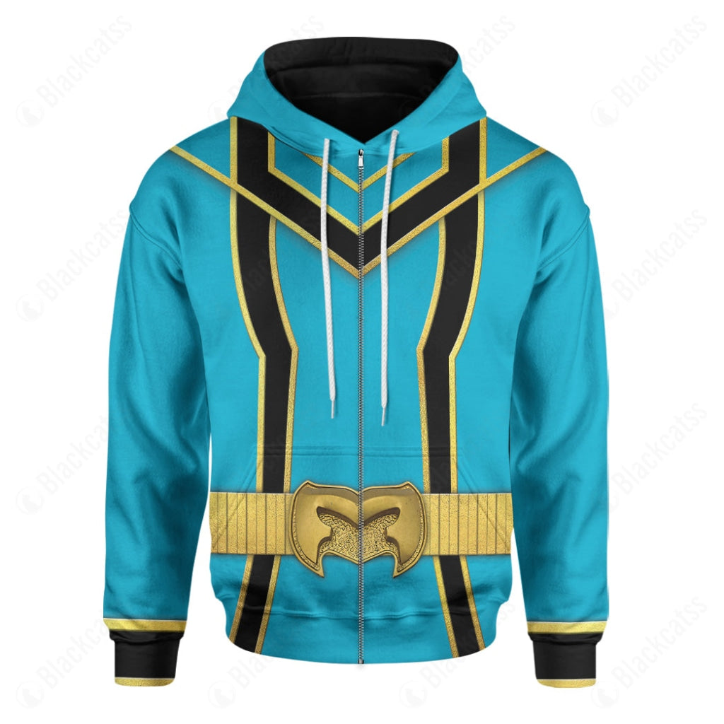 Blue Power Rangers Mystic Force Costume Hoodie Sweatshirt T-Shirt Sweatpants Tracksuit - Stormmerch Exclusive
