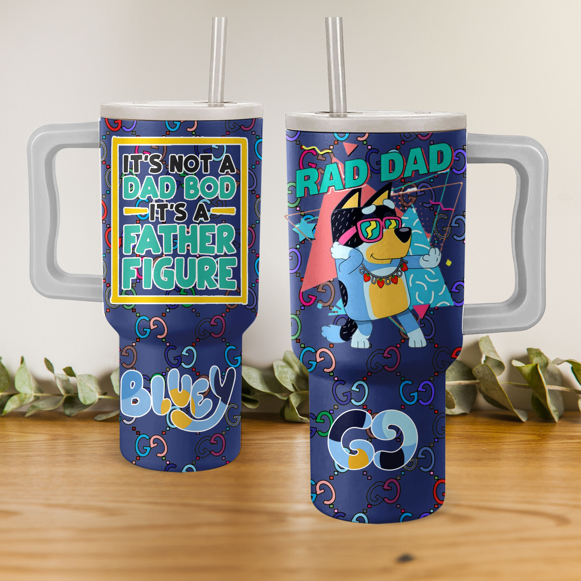 Bluey Cartoon Custom Stanley Cup 40 oz 30 oz Tumbler With Handle