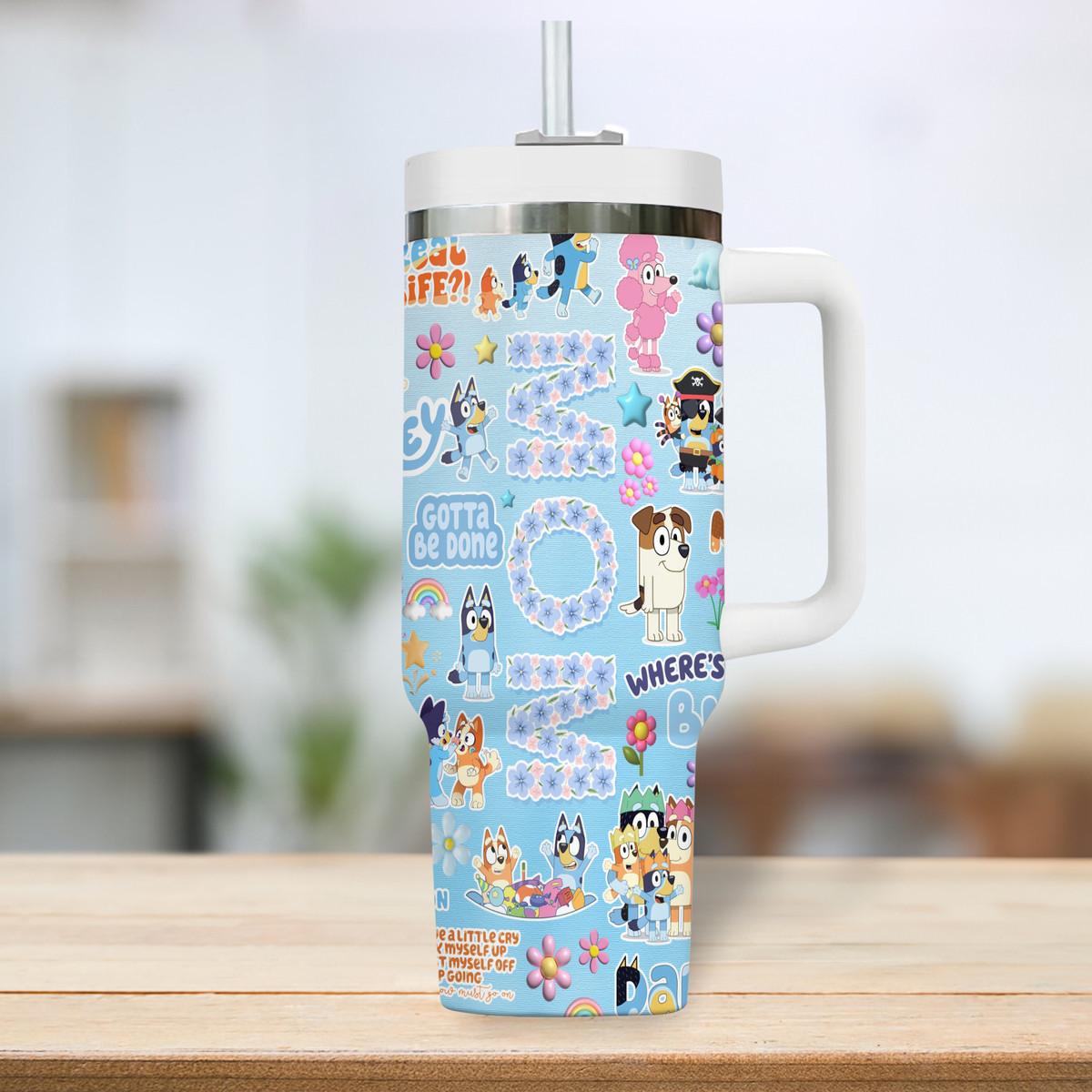 Bluey Cartoon Custom Stanley Cup 40 oz 30 oz Tumbler With Handle