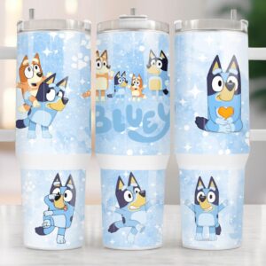 Bluey Heeler Family Cartoon Custom Stanley Cup 40 oz 30 oz Tumbler With Handle