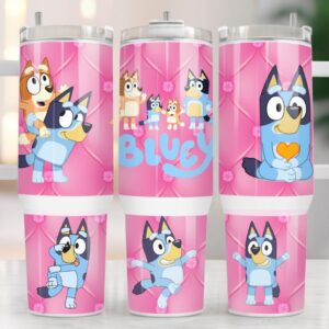 Bluey Heeler Family Cartoon Custom Stanley Cup 40 oz 30 oz Tumbler With Handle