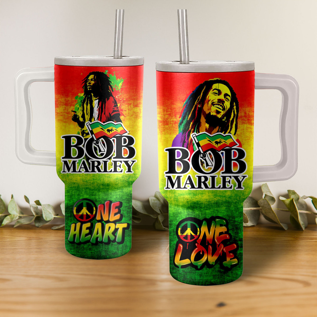 Bob Marley Music Custom Stanley Cup 40 oz 30 oz Tumbler With Handle
