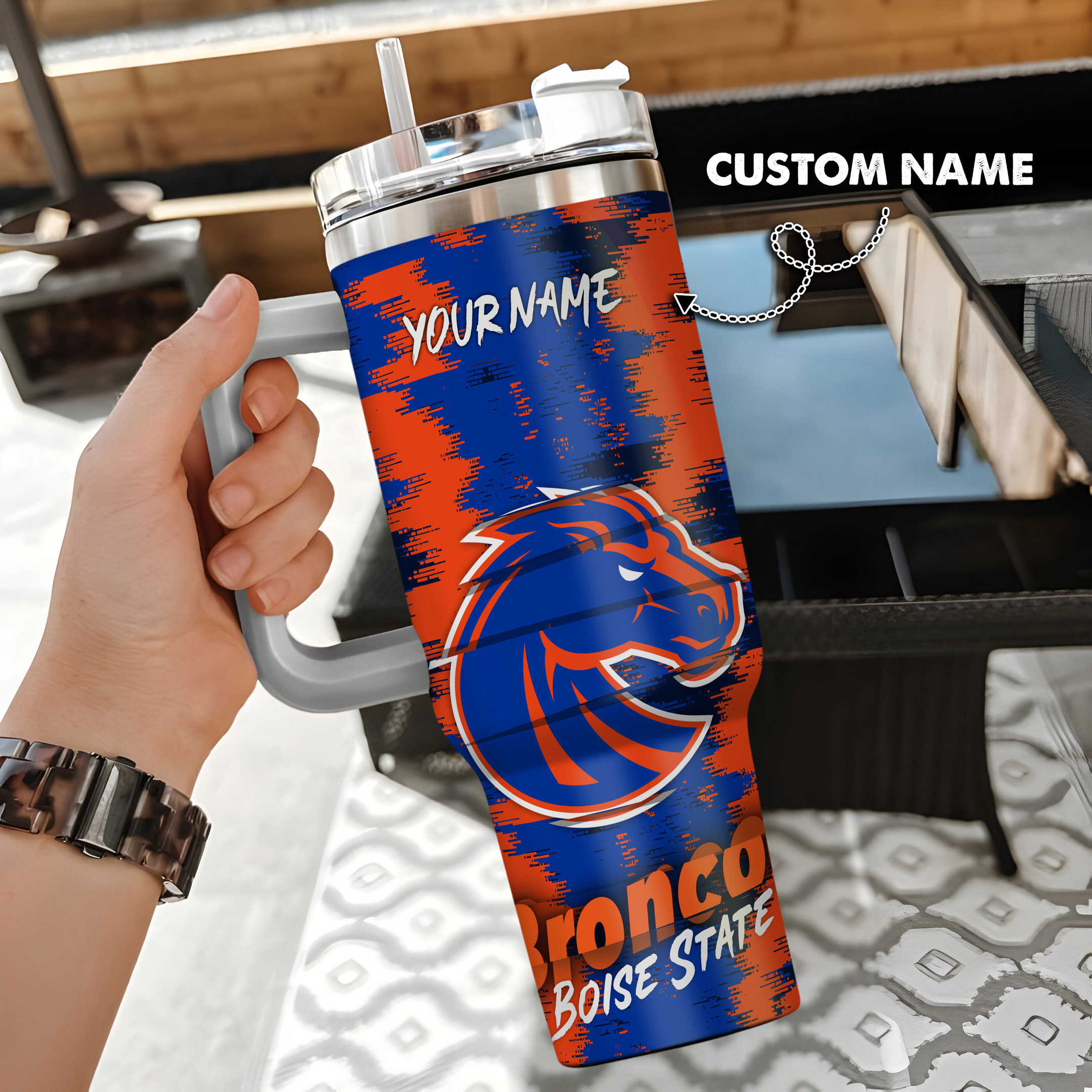 Boise State Broncos NCAA Custom Stanley Cup 40 oz 30 oz Tumbler With Handle