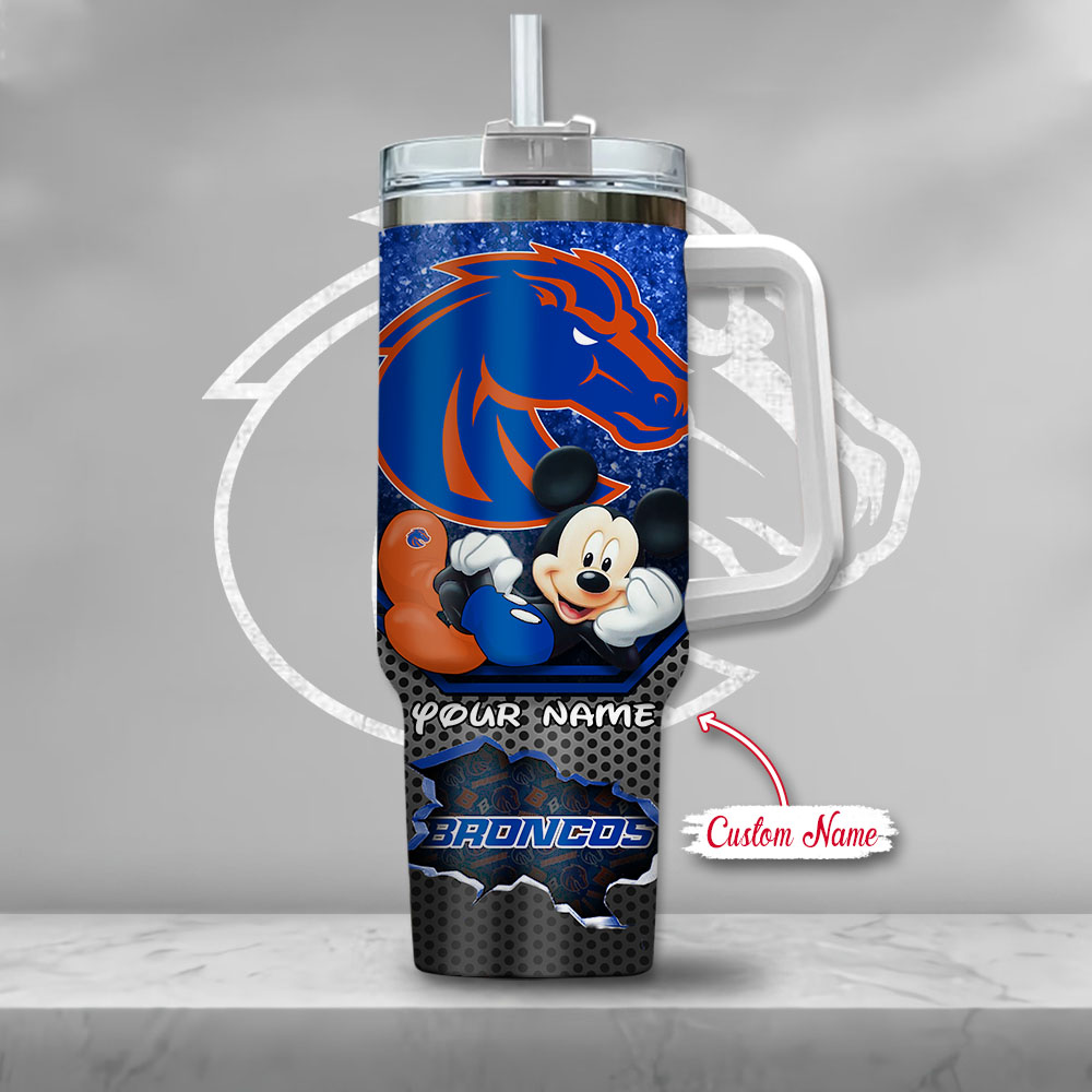 Boise State Broncos NCAA Mickey Mouse Custom Stanley Cup 40 oz 30 oz Tumbler With Handle