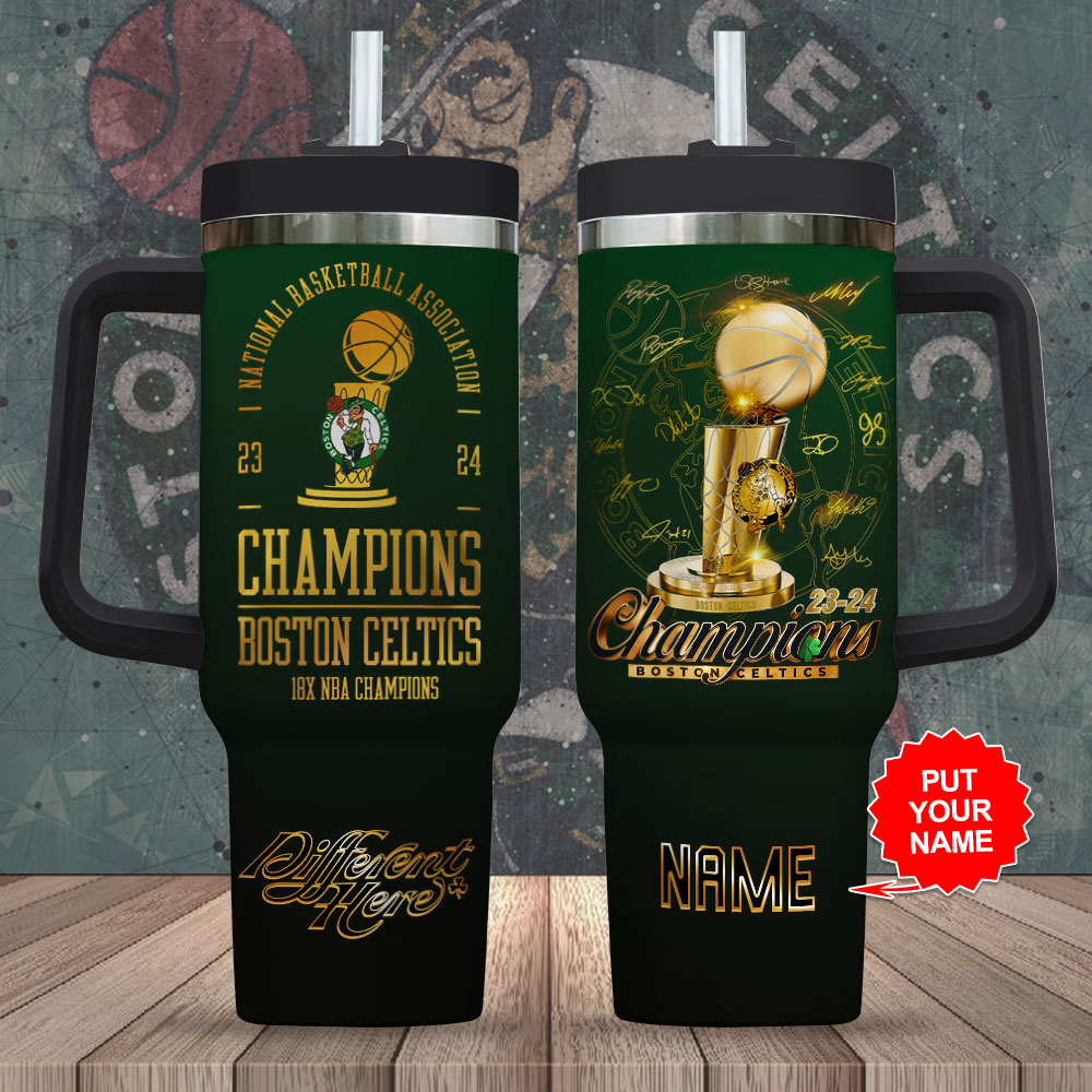 Boston Celtics NBA Custom Stanley Cup 40 oz 30 oz Tumbler With Handle