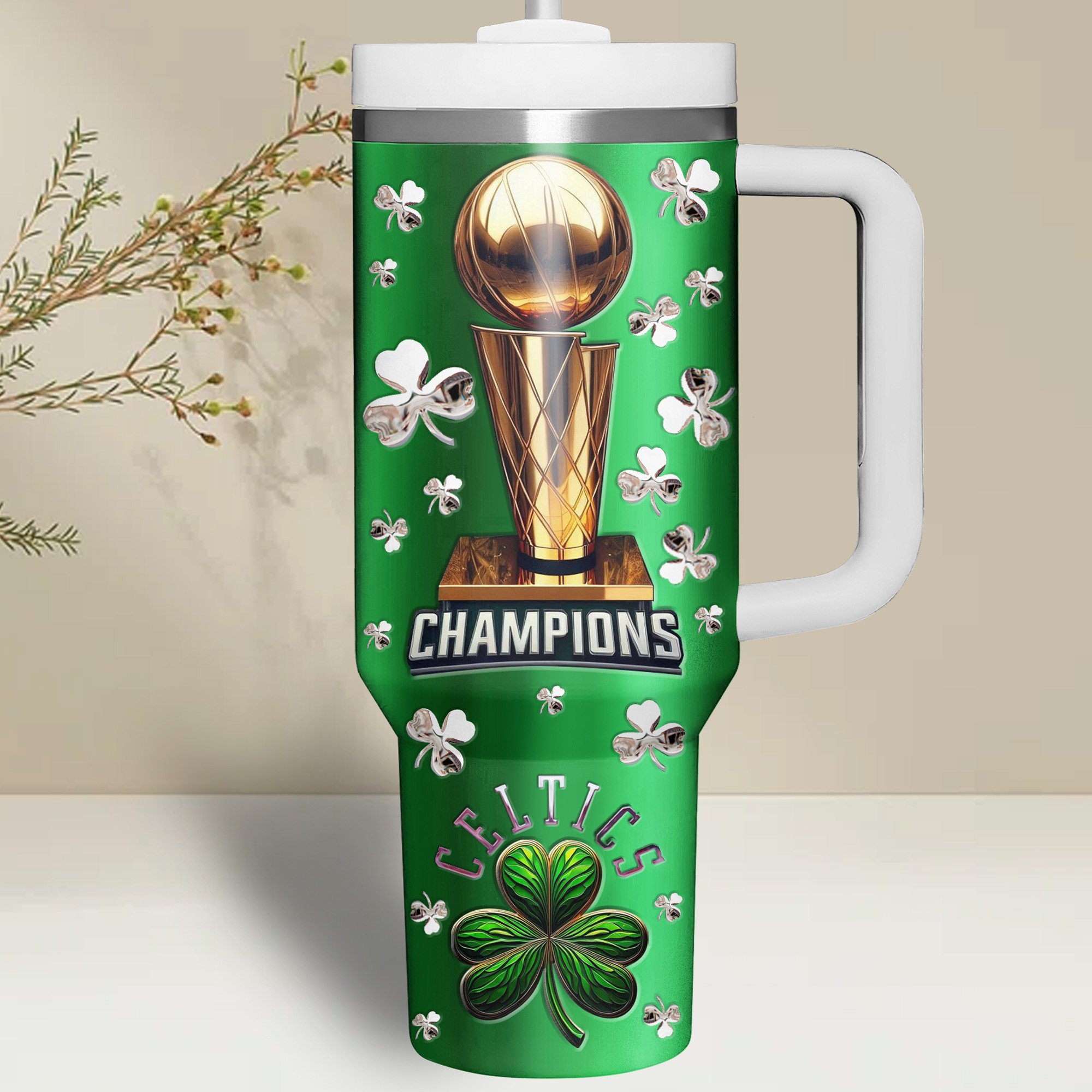 Boston Celtics NBA Custom Stanley Cup 40 oz 30 oz Tumbler With Handle