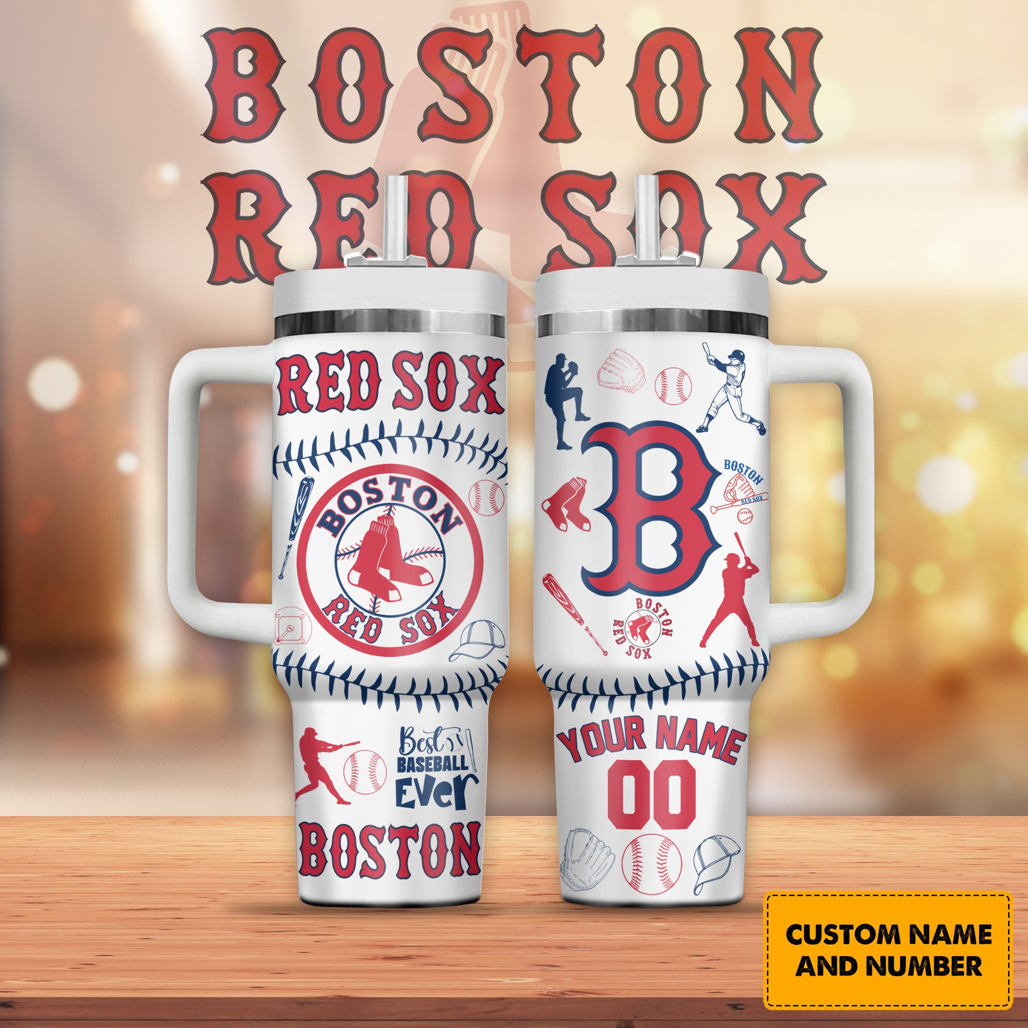 Boston Red Sox MLB Custom Stanley Cup 40 oz 30 oz Tumbler With Handle