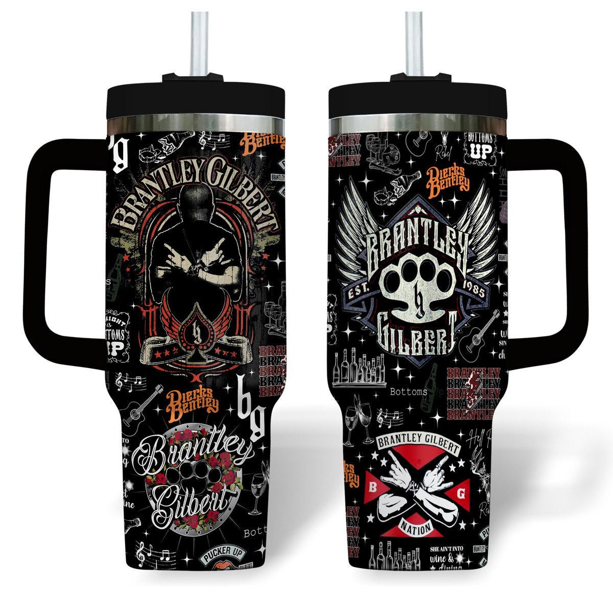 Brantley Gilbert Music Custom Stanley Cup 40 oz 30 oz Tumbler With Handle