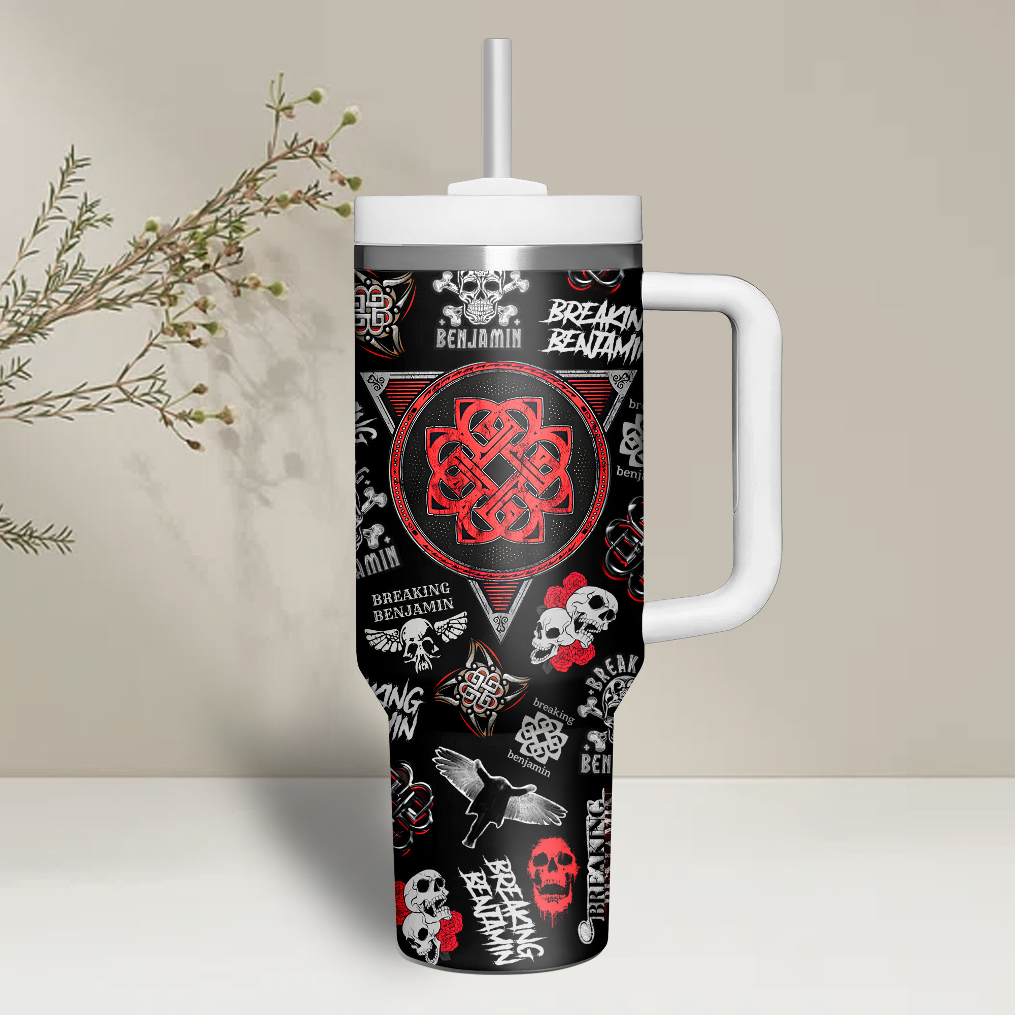 Breaking Benjamin Music Custom Stanley Cup 40 oz 30 oz Tumbler With Handle