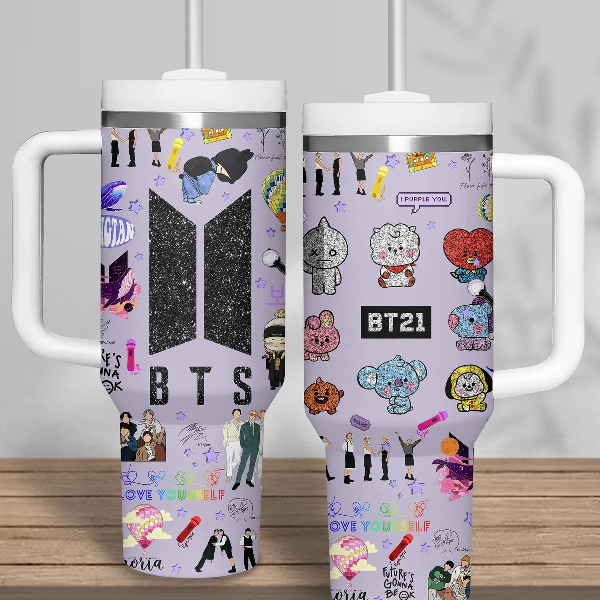 BTS Music Custom Stanley Cup 40 oz 30 oz Tumbler With Handle