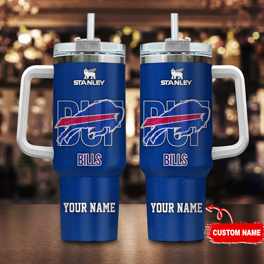Buffalo Bills NFL 3D Logo Custom Stanley Cup 40 oz 30 oz Tumbler With Handle