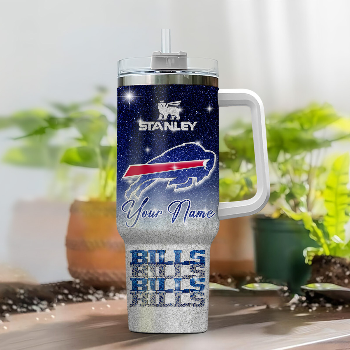 Buffalo Bills NFL Glitter Custom Stanley Cup 40 oz 30 oz Tumbler With Handle
