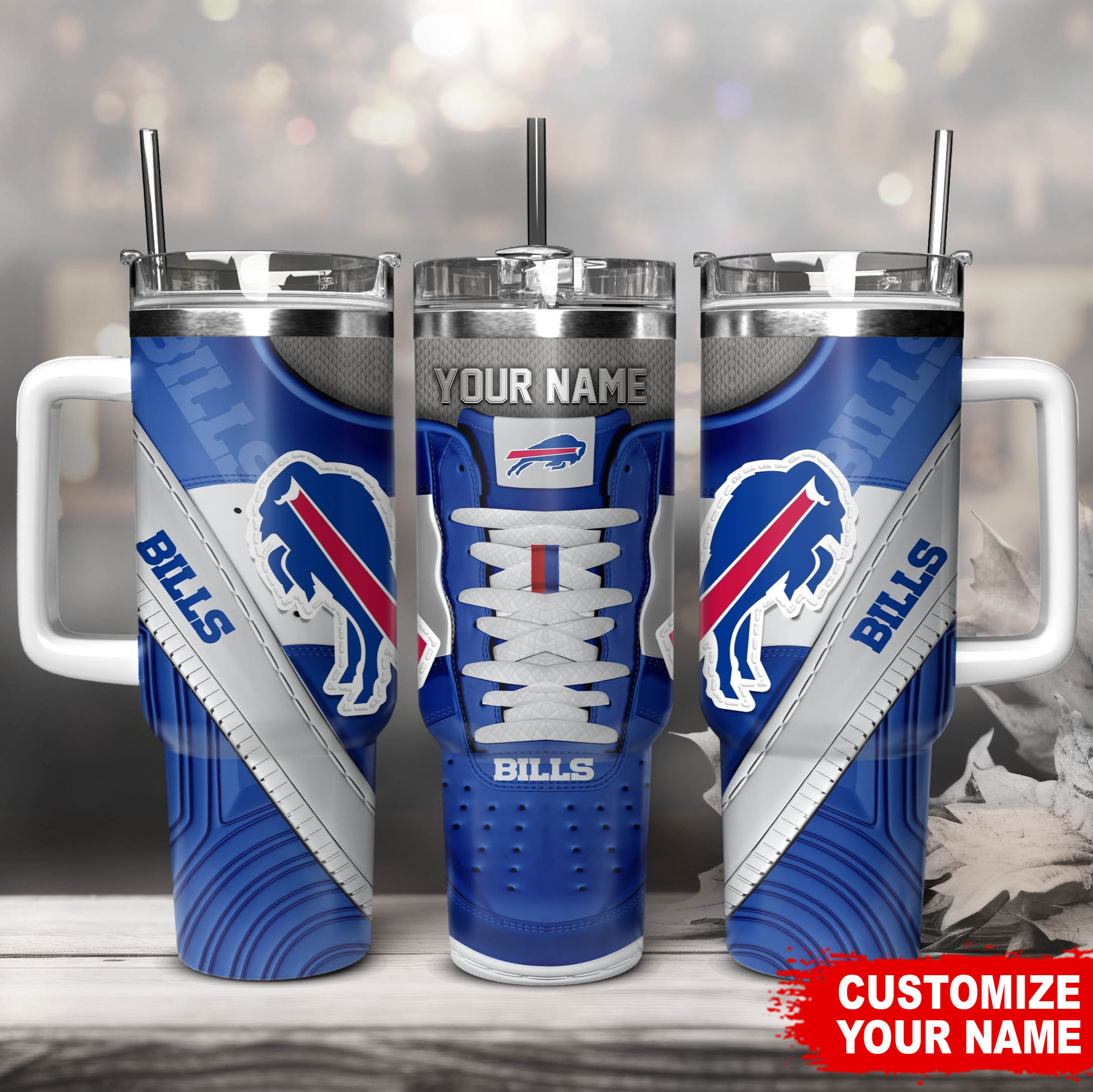 Buffalo Bills NFL Sneaker Custom Stanley Cup 40 oz 30 oz Tumbler With Handle