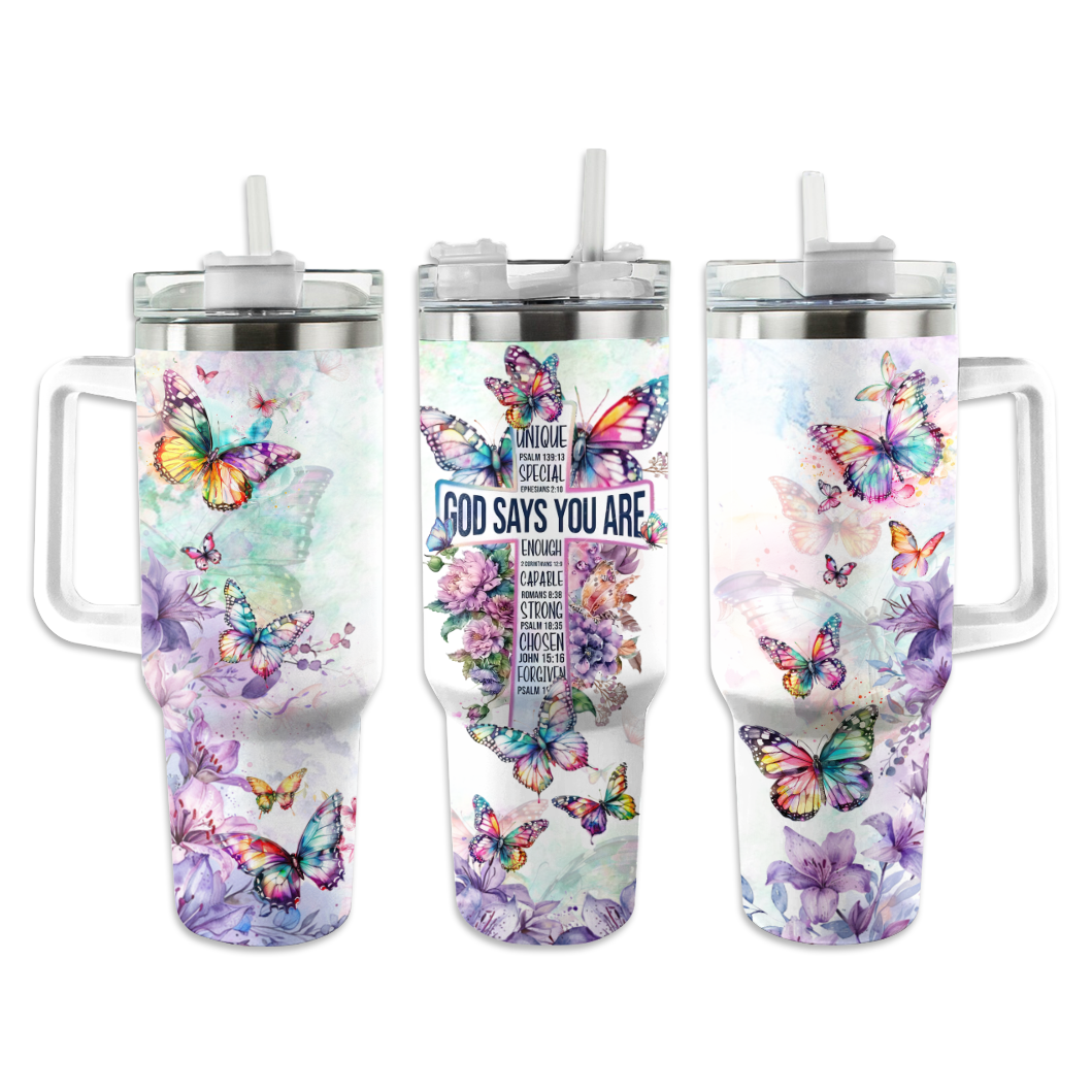 Butterfly Custom Stanley Cup 40 oz 30 oz Tumbler With Handle