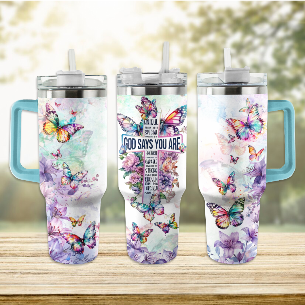 Butterfly Custom Stanley Cup 40 oz 30 oz Tumbler With Handle