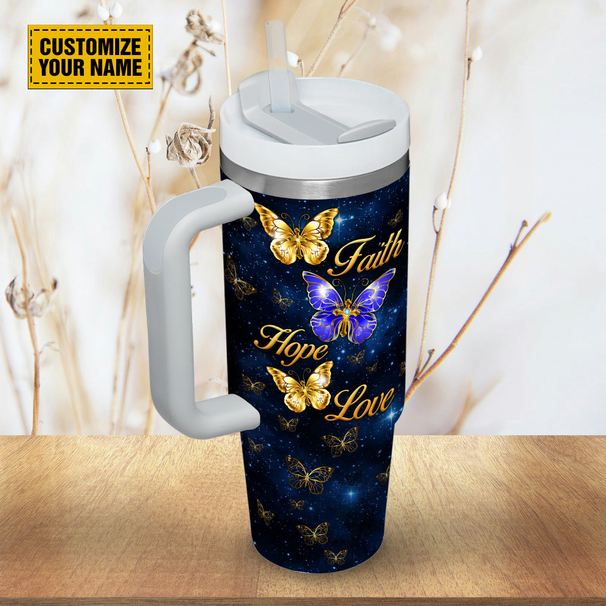 Butterfly Jewelry Faith Custom Stanley Cup 40 oz 30 oz Tumbler With Handle
