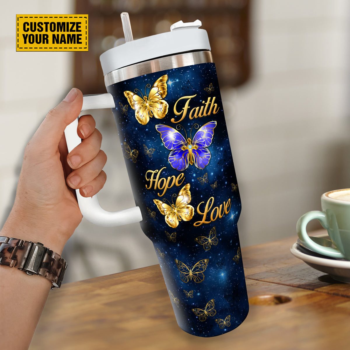 Butterfly Jewelry Faith Custom Stanley Cup 40 oz 30 oz Tumbler With Handle