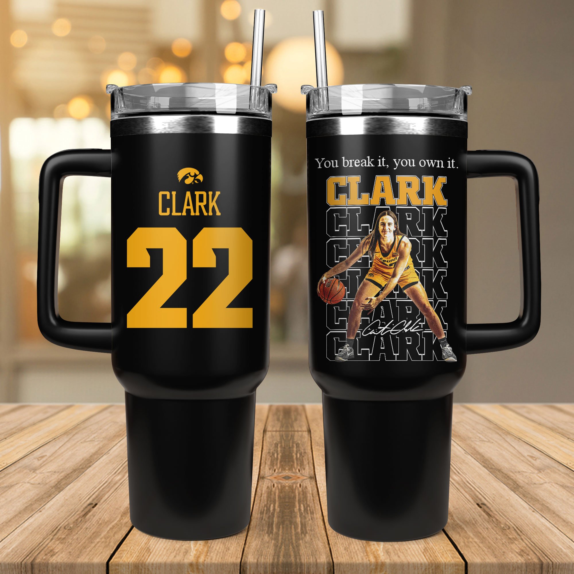 Caitlin Clark Iowa Hawkeyes Women’s Basketball NCAA Custom Stanley Cup 40 oz 30 oz Tumbler With Handle