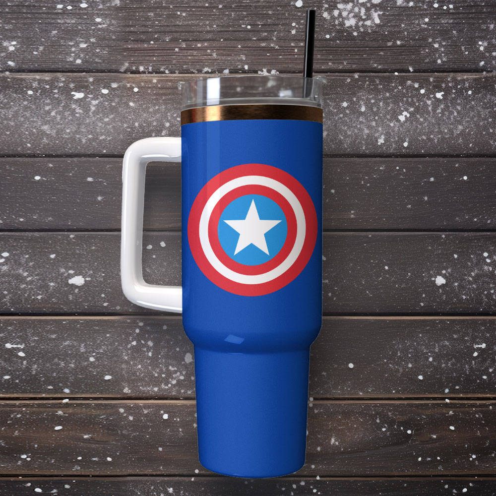 Captain America Movie Custom Stanley Cup 40 oz 30 oz Tumbler With Handle