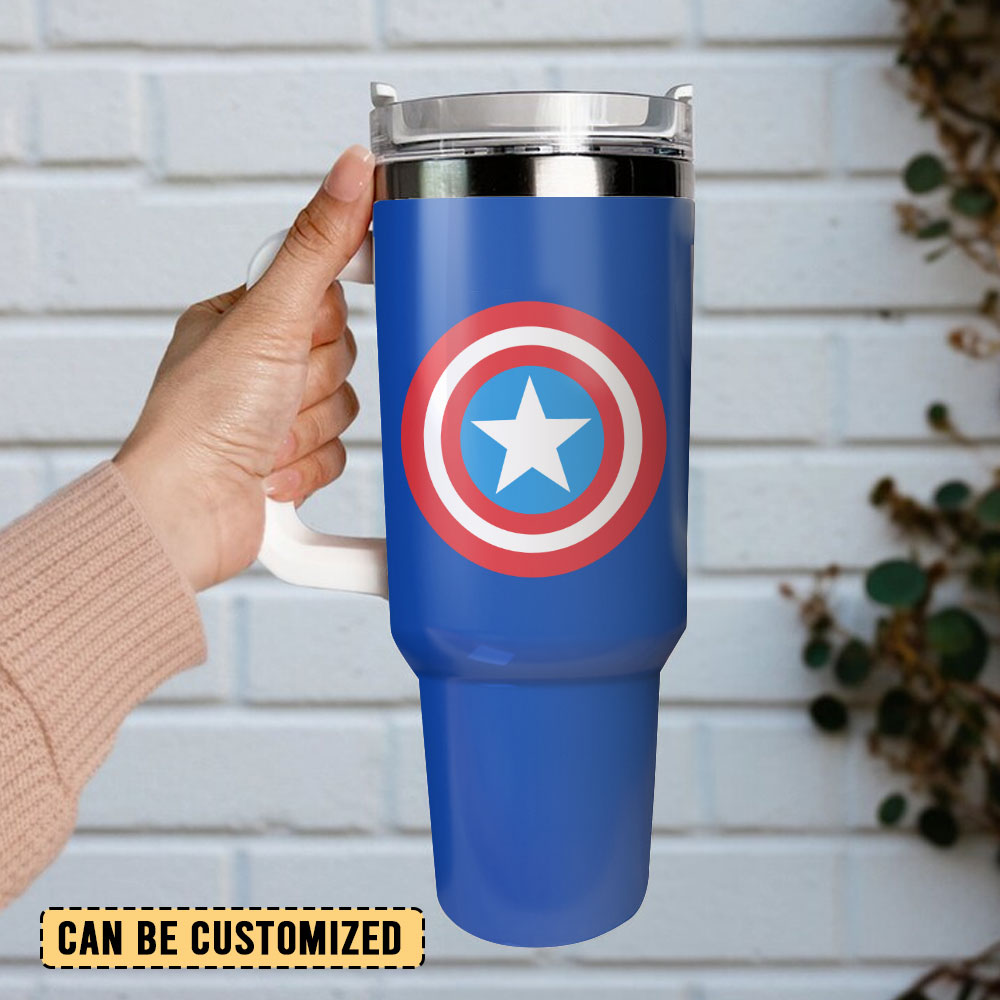 Captain America Movie Custom Stanley Cup 40 oz 30 oz Tumbler With Handle