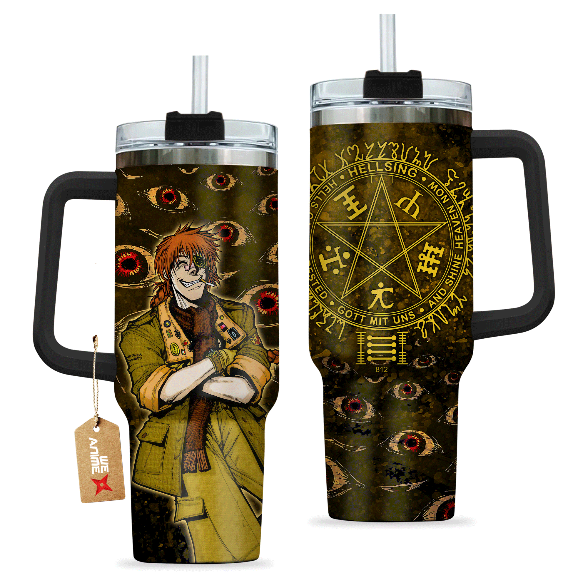 Captain Pip Bernadotte Hellsing Anime Custom Stanley Cup 40 oz 30 oz Tumbler With Handle