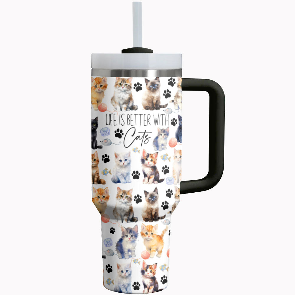 Cat Custom Stanley Cup 40 oz 30 oz Tumbler With Handle