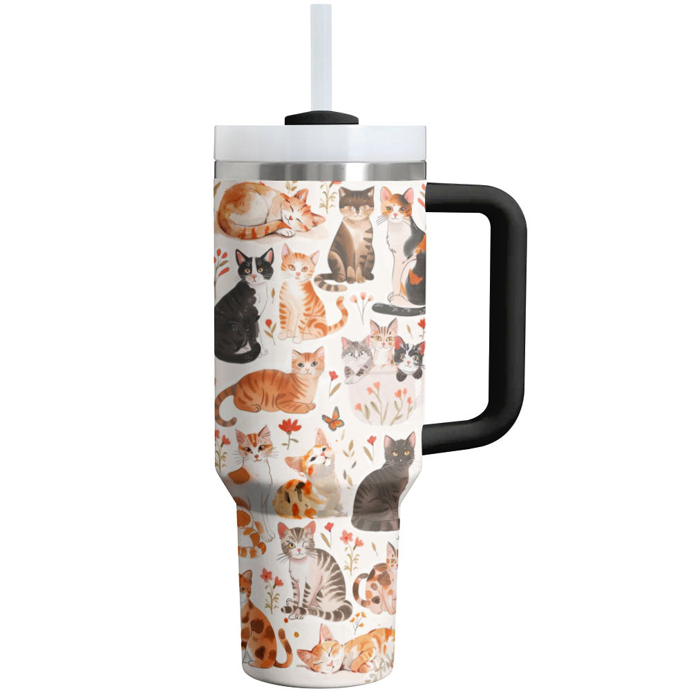 Cat Custom Stanley Cup 40 oz 30 oz Tumbler With Handle