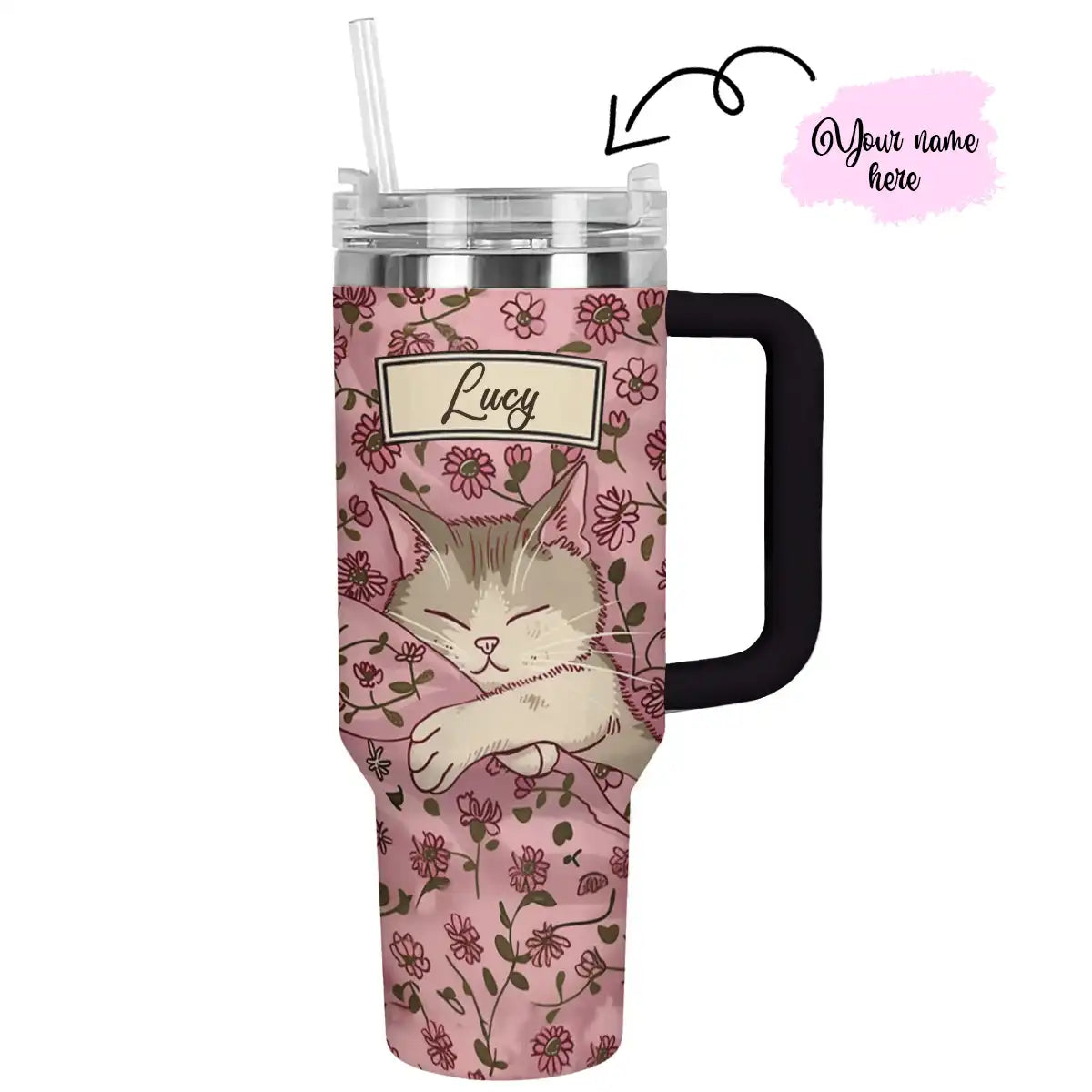 Cat Custom Stanley Cup 40 oz 30 oz Tumbler With Handle