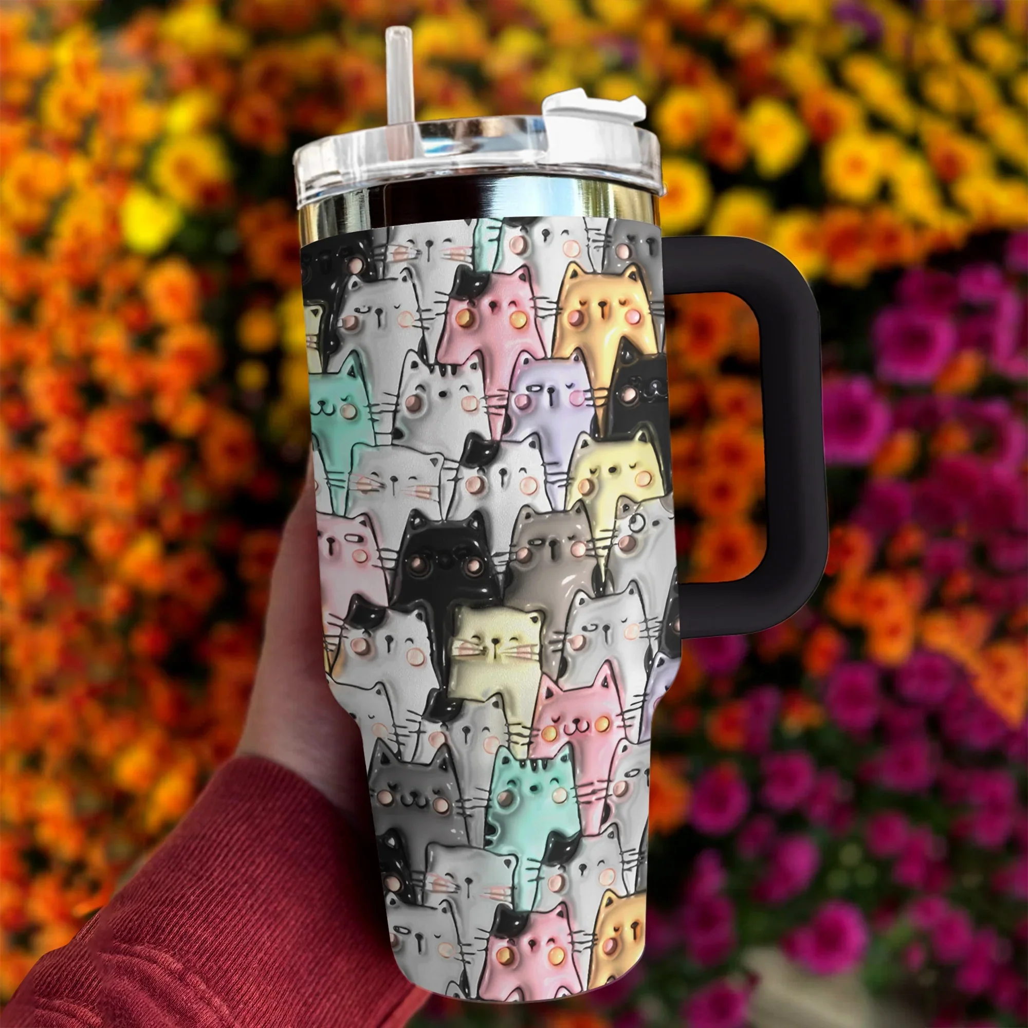 Cat Custom Stanley Cup 40 oz 30 oz Tumbler With Handle