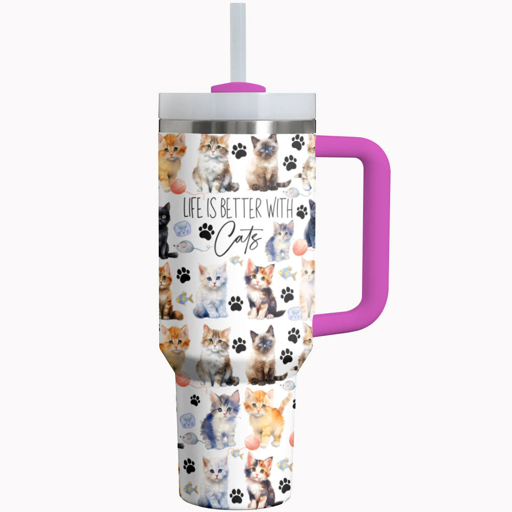 Cat Custom Stanley Cup 40 oz 30 oz Tumbler With Handle