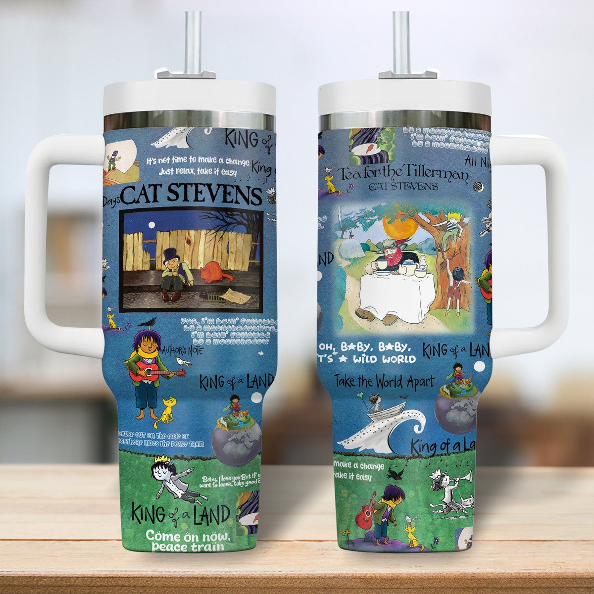 Cat Stevens Music Custom Stanley Cup 40 oz 30 oz Tumbler With Handle