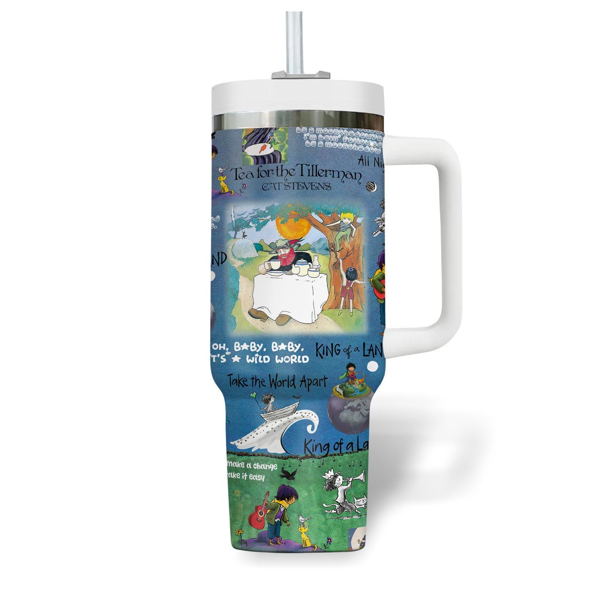 Cat Stevens Music Custom Stanley Cup 40 oz 30 oz Tumbler With Handle