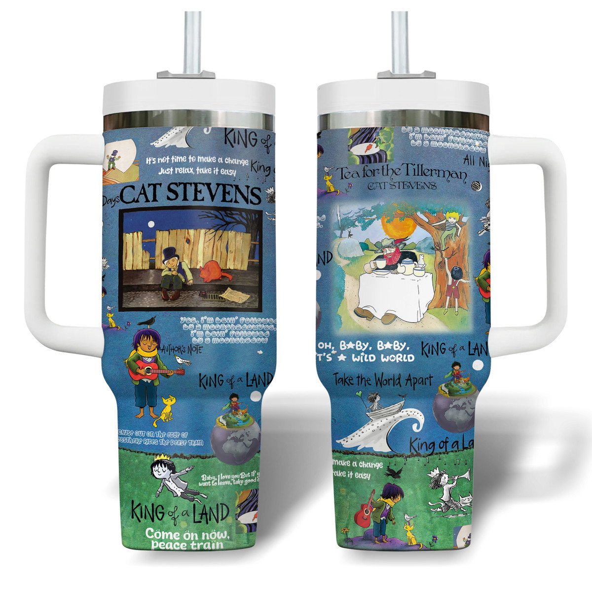 Cat Stevens Music Custom Stanley Cup 40 oz 30 oz Tumbler With Handle