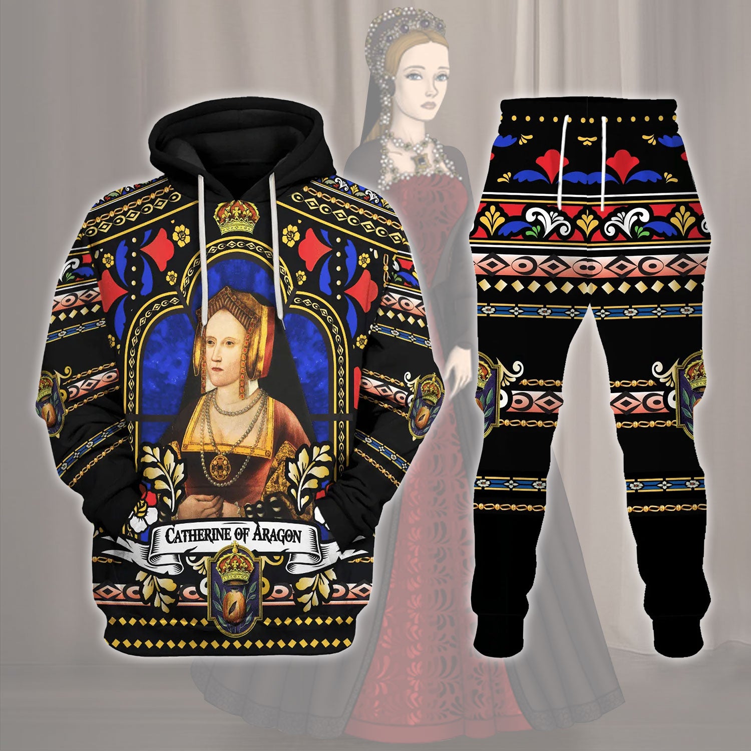 Catherine of Aragon Queen of England Costume Hoodie Sweatshirt T-Shirt Sweatpants Tracksuit - Stormmerch Exclusive