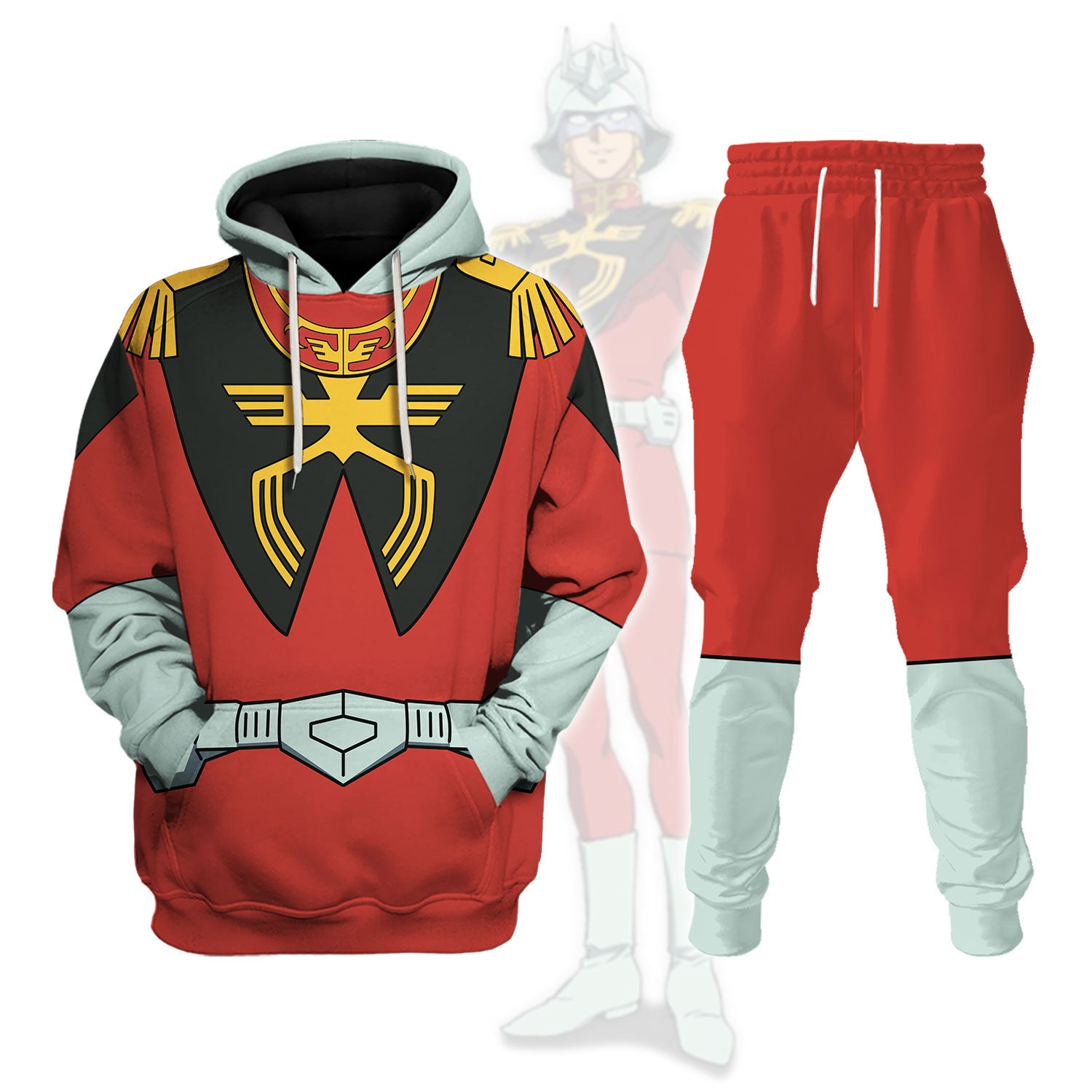 Char Aznable Mobile Suit Gundam Costume All Over Print Tracksuit Hoodie - Stormmerch Exclusive