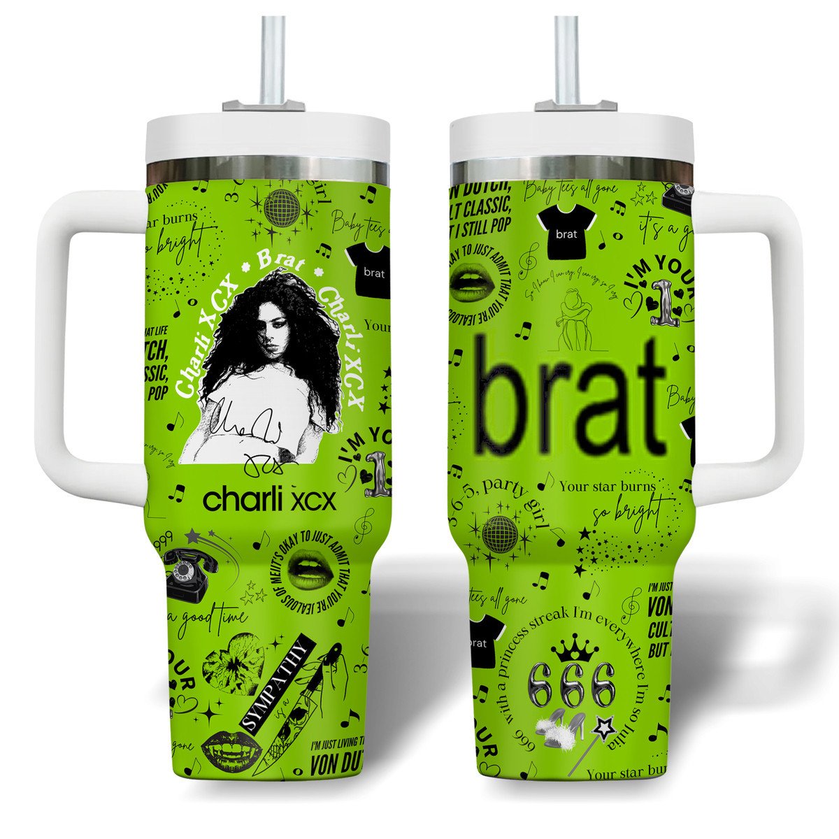 Charli XCX Music Custom Stanley Cup 40 oz 30 oz Tumbler With Handle