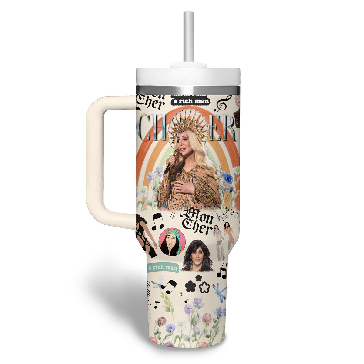 Cher Music Custom Stanley Cup 40 oz 30 oz Tumbler With Handle