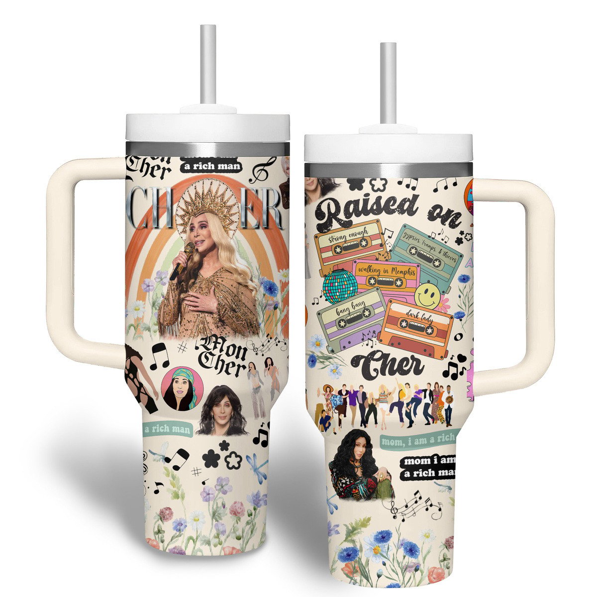 Cher Music Custom Stanley Cup 40 oz 30 oz Tumbler With Handle