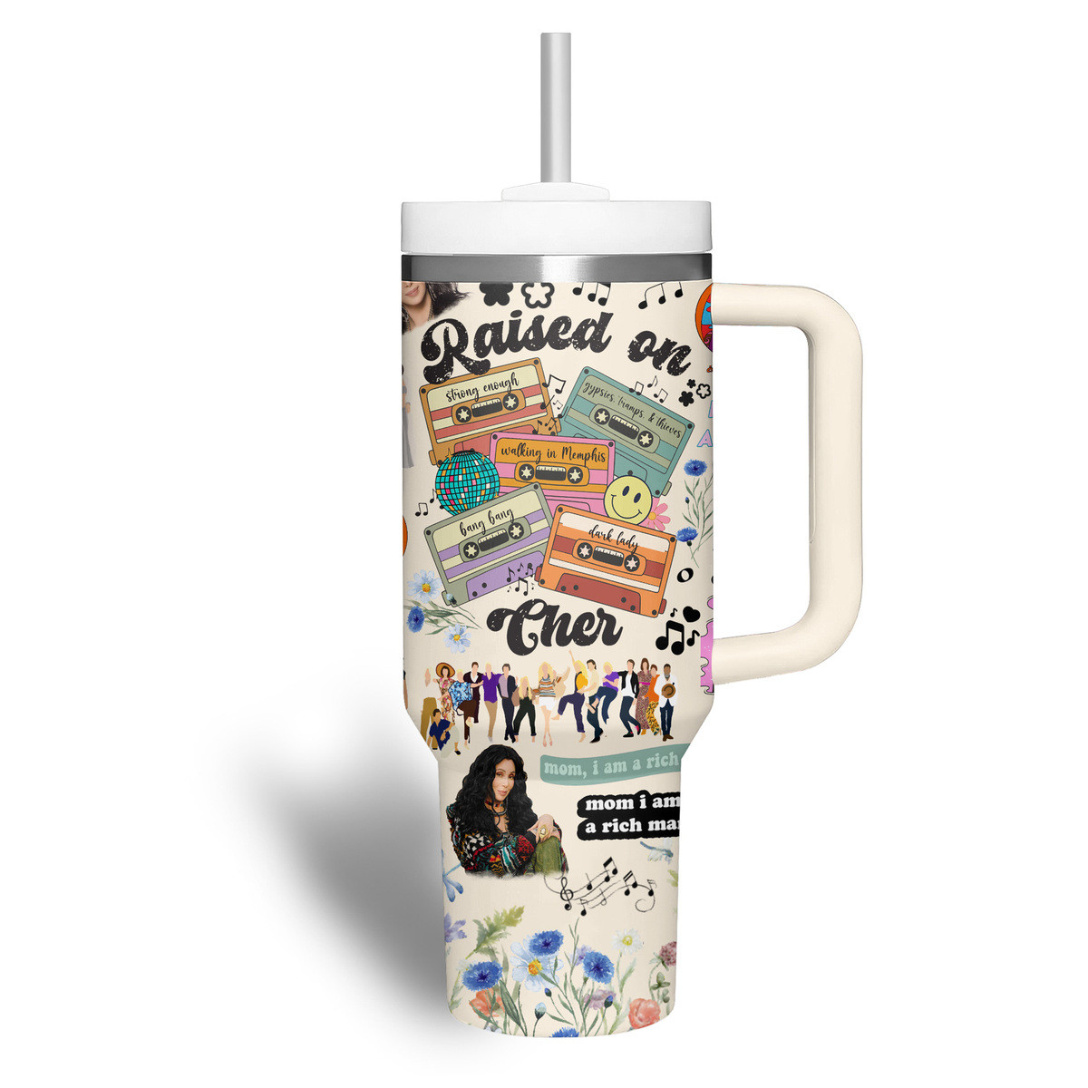 Cher Music Custom Stanley Cup 40 oz 30 oz Tumbler With Handle